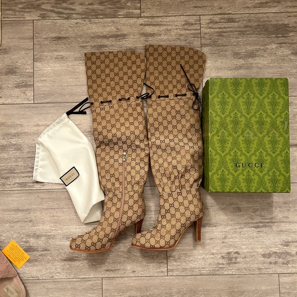 Gucci Tan Over-the-Knee Boots size 42 - Picture 1 of 6